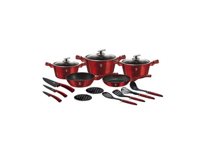 Berlinger Haus 17-teiliges Kochgeschirr-Set Burgundy Edition