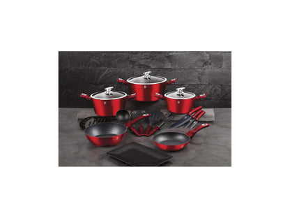 Berlinger Haus 17-teiliges Kochgeschirr-Set Burgundy Edition