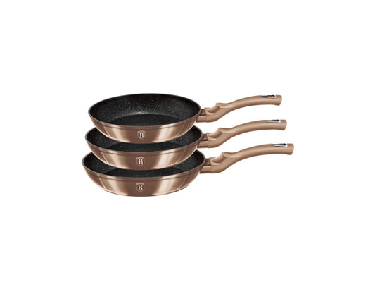 Kaufuniversum - Berlinger Haus Bratpfannen Set 3-teilig, Metallic Line Rose Gold Edition