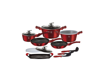 Berlinger Haus 16-teiliges Kochgeschirr-Set Burgundy Edition