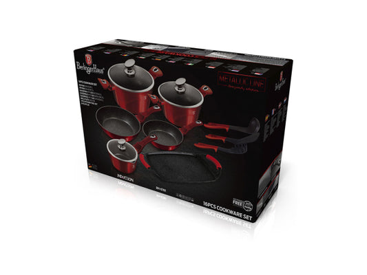 Berlinger Haus 16-teiliges Kochgeschirr-Set Burgundy Edition