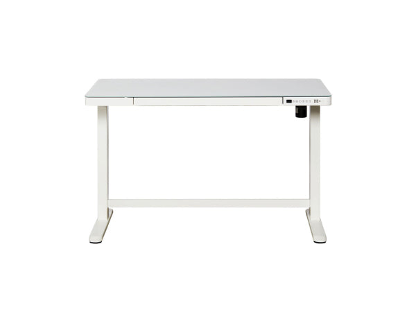 Kaufuniversum - CONTINI höhenverstellbarer Bürotisch 1.2x0.6m weiss Glas Arbeitsfläche