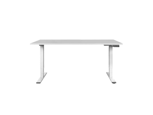 CONTINI höhenverstellbarer Bürotisch 1.6x0.8m grau / Gestell weiss RAL9016