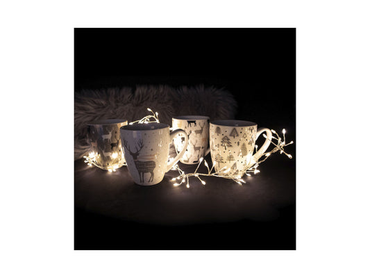 Kaufuniversum - dameco XMAS Keramik Tassen 4er Set mit 4 Designs H 11cm