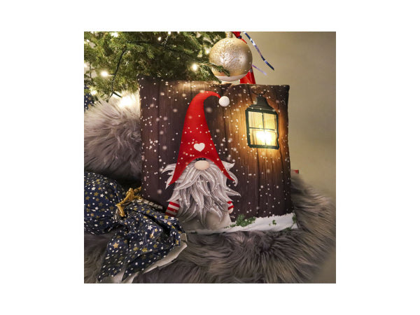 Kaufuniversum - dameco LED Kissen Motiv: Wichtel und Laterne Grösse: 40cmx40cm