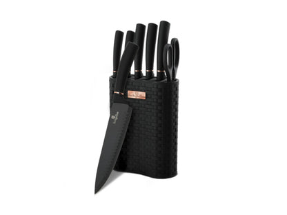 Berlinger Haus 7-teiliges Messerset mit Messerblock Black Rose Collection