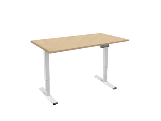 Kaufuniversum - Contini hvb Bürotisch 1.6x0.8m Ahorn Natur / Gestell weiss RAL9016