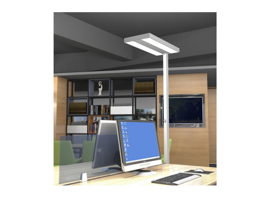 CONTINI LED Büro-Stehleuchte dimmbar silber