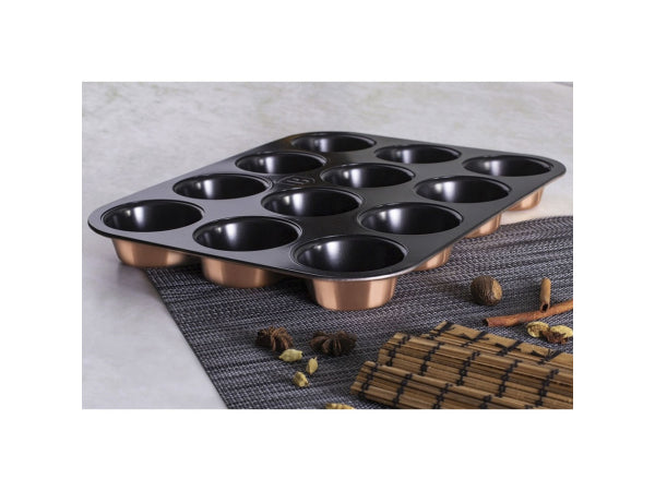 Kaufuniversum - Berlinger Haus Muffin-und Cupcake Backform für 12 Stk. 35x26.5x3cm Rose Gold Edition