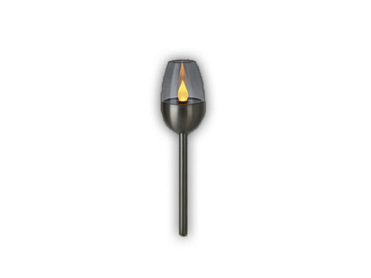 FS-STAR Solar Gartenfackel Edelstahl H 38cm