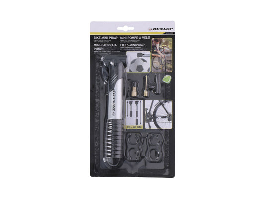 Dunlop Fahrrad-Pumpe mini inkl 3 Ventiladapter
