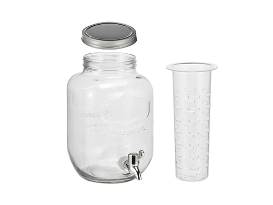 FS-Star Getränkespender aus Glas 4L mit Zapfhahn