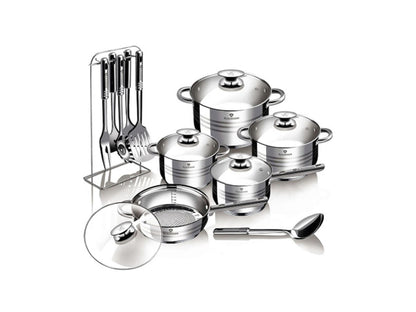 Blaumann 17-teiliges Topfset Edelstahl + Kochbesteck Gourmet Line