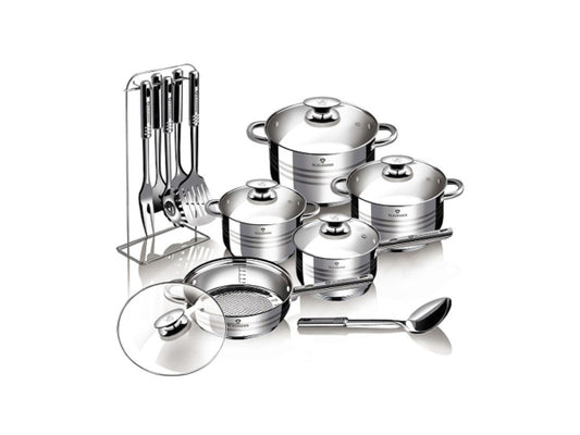 Kaufuniversum - Blaumann 17-teiliges Topfset Edelstahl + Kochbesteck Gourmet Line