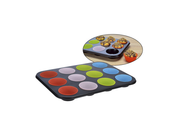 Kaufuniversum - FS-Star Muffin-Backform mit Silikonförmchen für 12 Muffins
