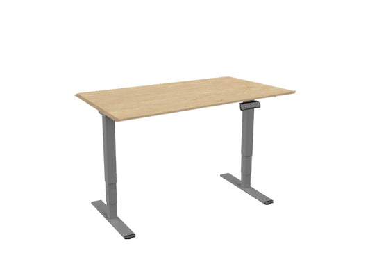Kaufuniversum - Contini höhenverstellbarer Bürotisch 1.6x0.8m Ahorn Natur/Gestell grau RAL 7045