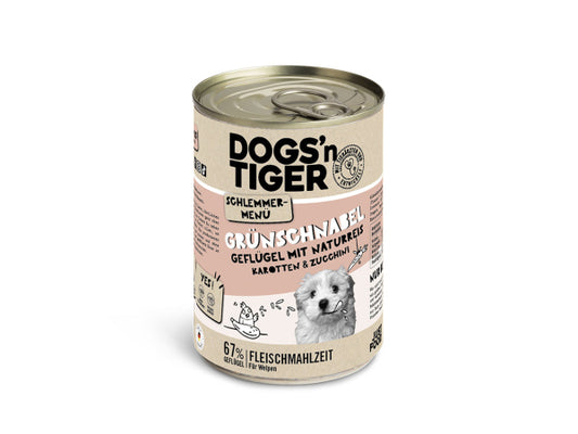 Kaufuniversum - Dogs'n Tiger Schlemmermenü Hund Grünschnabel 400g