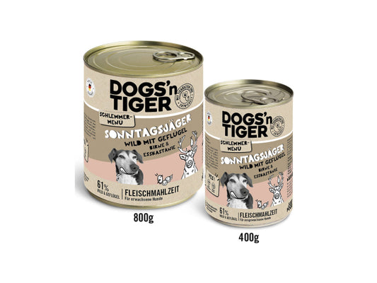 Dogs'n Tiger Schlemmermenü Hund Sonntagsjäger 800g