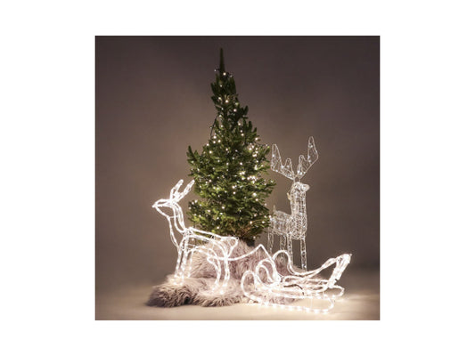 Kaufuniversum - dameco LED Weihnachtsbeleuchtung Rentier mit Schlitten 264LED
