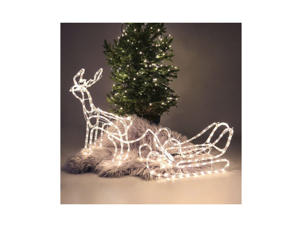 Kaufuniversum - dameco LED Weihnachtsbeleuchtung Rentier mit Schlitten 264LED