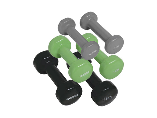 Kaufuniversum - Schildkröt Vinyl Hantel Set im Kunststoffkoffer 2x 0.5kg/ 2x 1.0kg / 2x 1.5kg