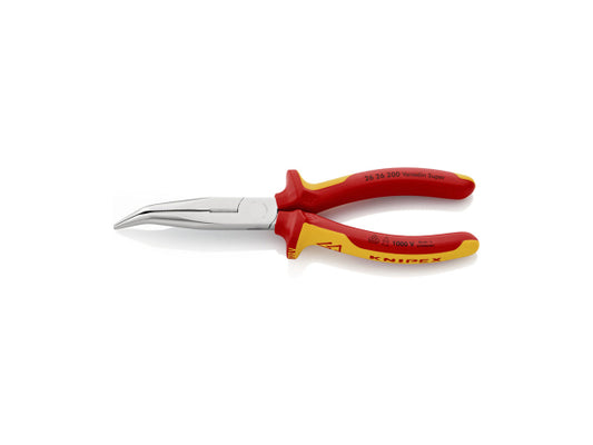 KNIPEX Flachrundzange mit Schneide VDE 200mm gebogen