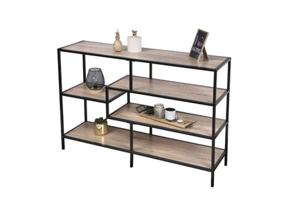 Urban Living Regal schwarzes Metall mit Holz