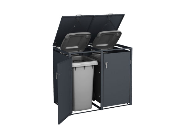 Kaufuniversum - Holmberg Mülltonnenbox für 2x 60L/120L/240L Boxen anthrazit