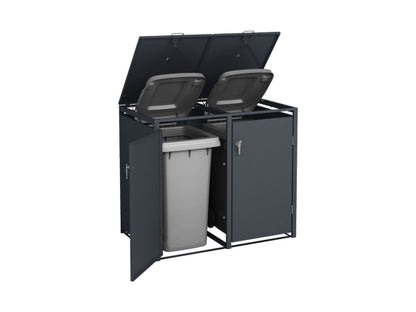 Holmberg Mülltonnenbox für 2x 60L/120L/240L Boxen anthrazit