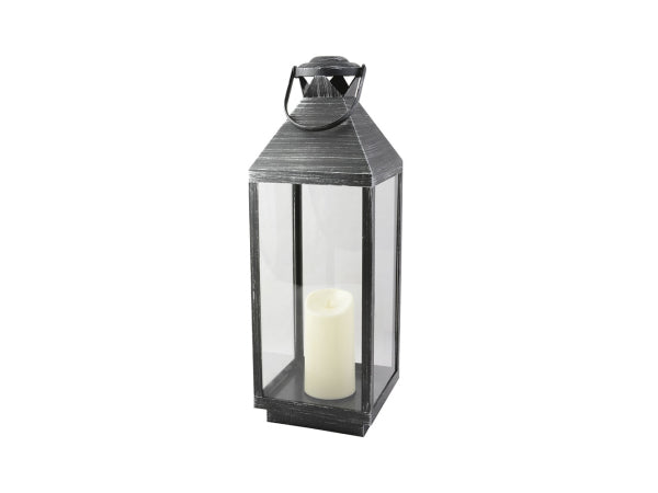 Kaufuniversum - FS-STAR Laterne mit 1LED Kerze Hx60cm dunkelgrau
