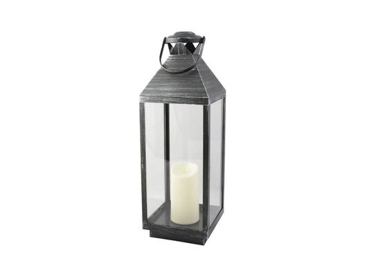 Kaufuniversum - FS-STAR Laterne mit 1LED Kerze Hx60cm dunkelgrau
