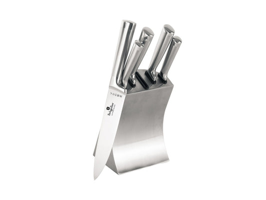 Kaufuniversum - Berlinger Haus 6-teiliges Messerset mit Messerblock Black Silver Collection