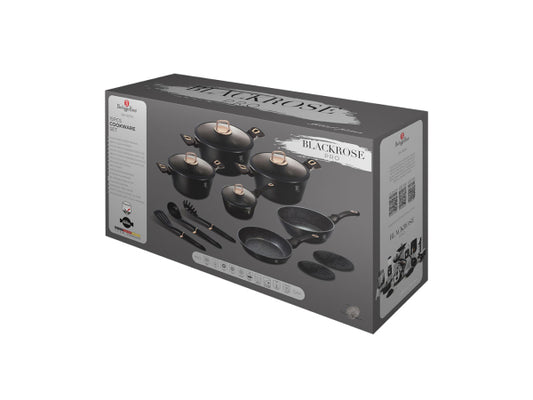 Berlinger Haus 15-teiliges Kochgeschirr-Set Black Rose Collection