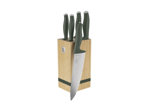 Kaufuniversum - Berlinger Haus 6-teiliges Messerset mit Messerblock Matte Green Collection