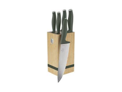 Berlinger Haus 6-teiliges Messerset mit Messerblock Matte Green Collection