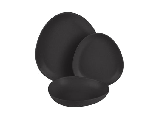 Kaufuniversum - Berlinger Haus 18-teiliges Tellerset Oval Matte Black Collection