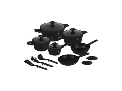 Berlinger Haus 15-teiliges Kochgeschirr-Set Matte Black Collection