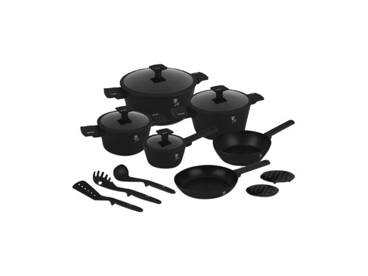 Kaufuniversum - Berlinger Haus 15-teiliges Kochgeschirr-Set Matte Black Collection
