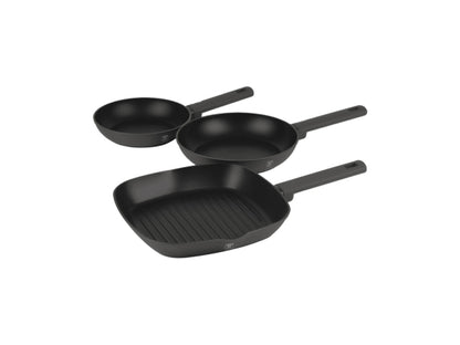 Berlinger Haus 3-teiliges Bratpfannen Set Ø 20/24cm + 28 Grillpfanne matt Anthracite Collection