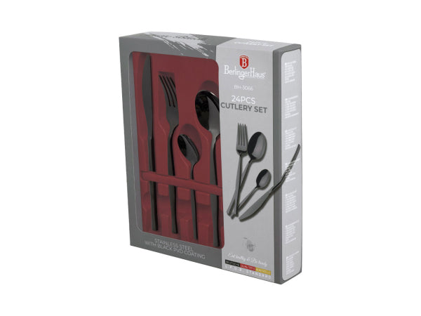 Kaufuniversum - Berlinger Haus 24 teiliges Besteckset breit Matte Black Collection