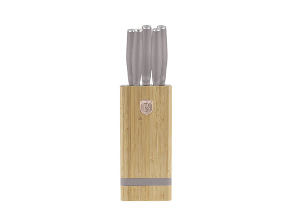 Kaufuniversum - Berlinger Haus 6-teiliges Messerset mit Messerblock matt Taupe Collection