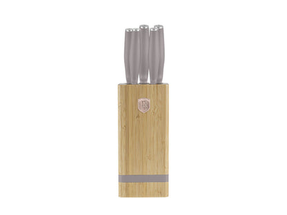 Berlinger Haus 6-teiliges Messerset mit Messerblock matt Taupe Collection
