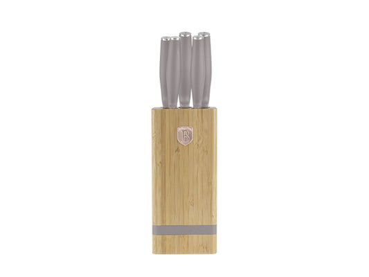 Berlinger Haus 6-teiliges Messerset mit Messerblock matt Taupe Collection