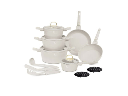 Berlinger Haus 15-teiliges Kochgeschirr-Set matt cream Sahara Collection