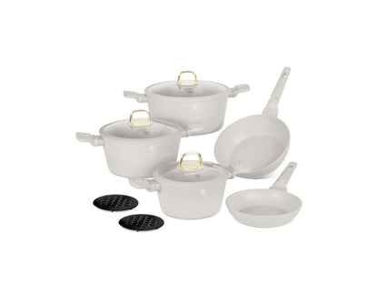 Berlinger Haus 10-teiliges Kochgeschirr-Set matt cream Sahara Collection