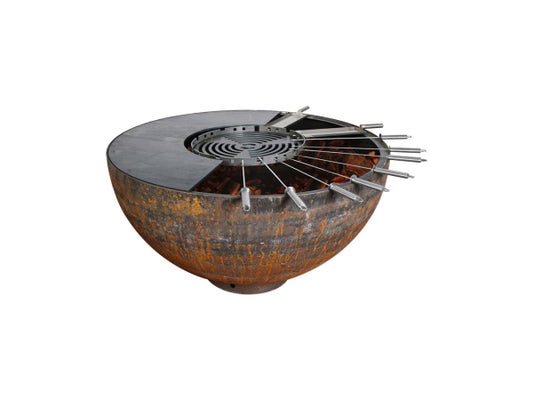 Mr.Grill Mr. Grill Feuerschale Rusty mit Grillring 100cm und Zubehör