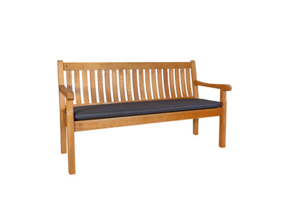 CONTINI 3er Sitzbank mit Kissen anthrazit Eucalyptus