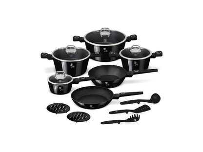 Berlinger Haus 15-teiliges Kochgeschirr-Set Black Vantage Collection