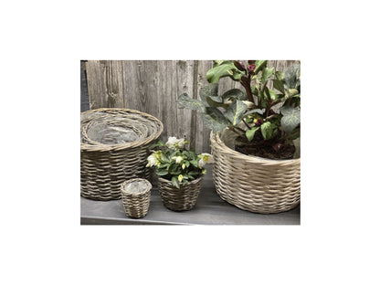 Schneider Korbwaren Blumenkorb Weide grau Ø 25cm