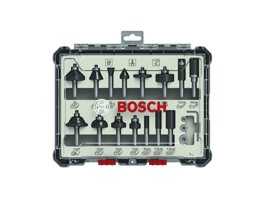 Kaufuniversum - Bosch Professional Bosch 15 tlg Mixed Fräser Set 8mm Schaft